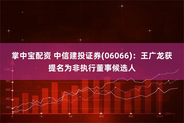 掌中宝配资 中信建投证券(06066)：王广龙获提名为非执行董事候选人